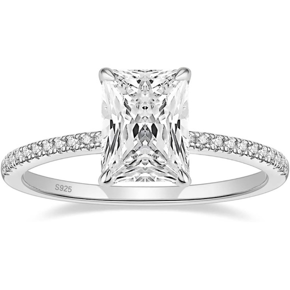 3 Carat Radiant Cut Hidden Halo Diamond Ring - Picture 4 of 9